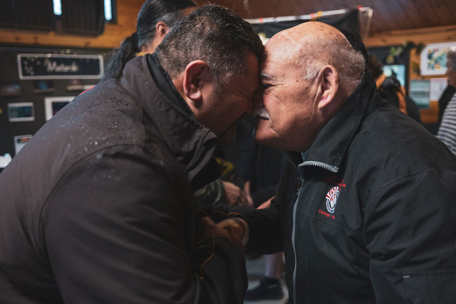 Traditional Maori Welcome (hongi) - Simon Lardelli and Dave Hawea